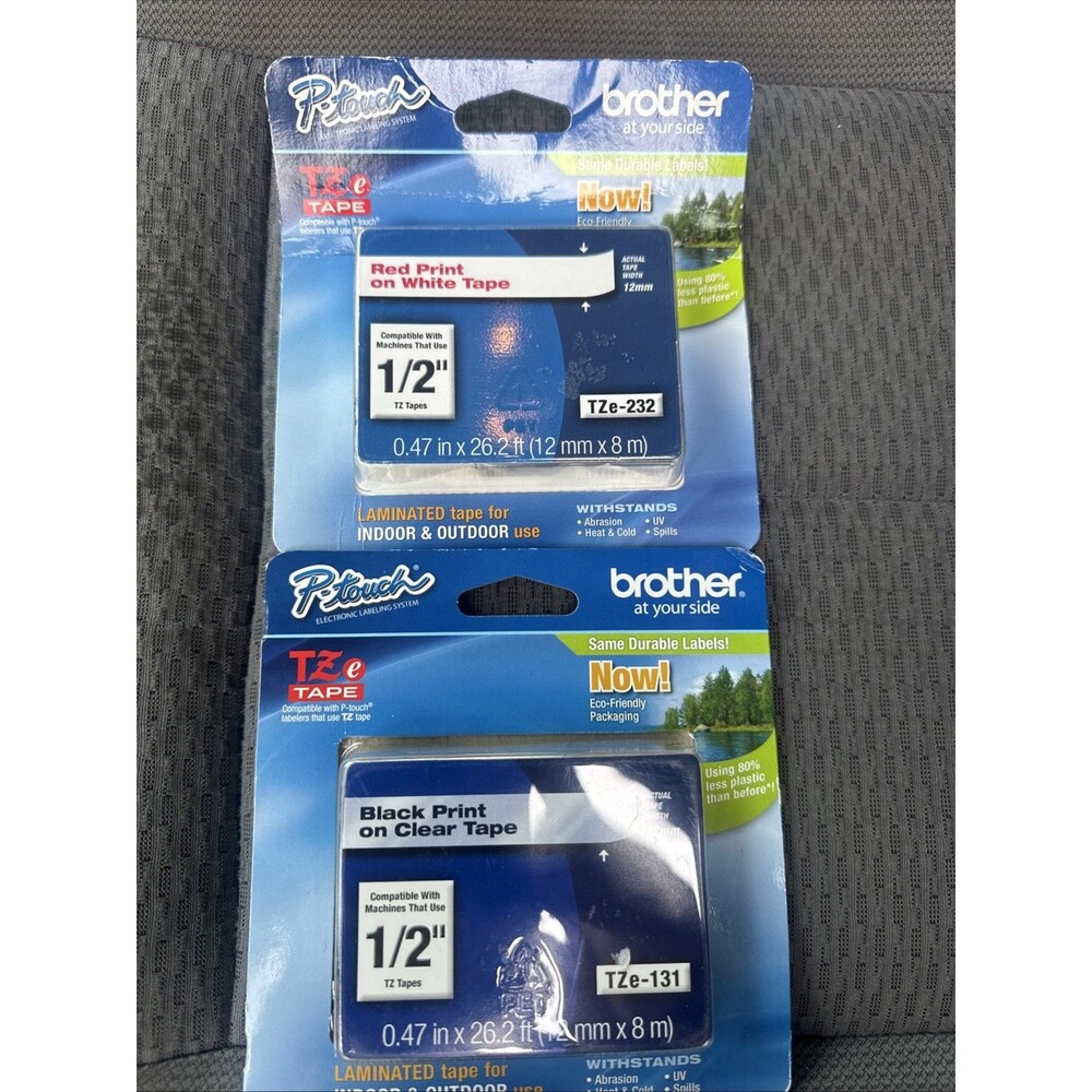 Brother P-Touch TZe-131 TZe-232 Label Tape Lot 1/2” 12mm Laminated
